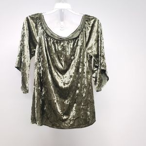 American City Wear Crushed Velvet Top Size Small